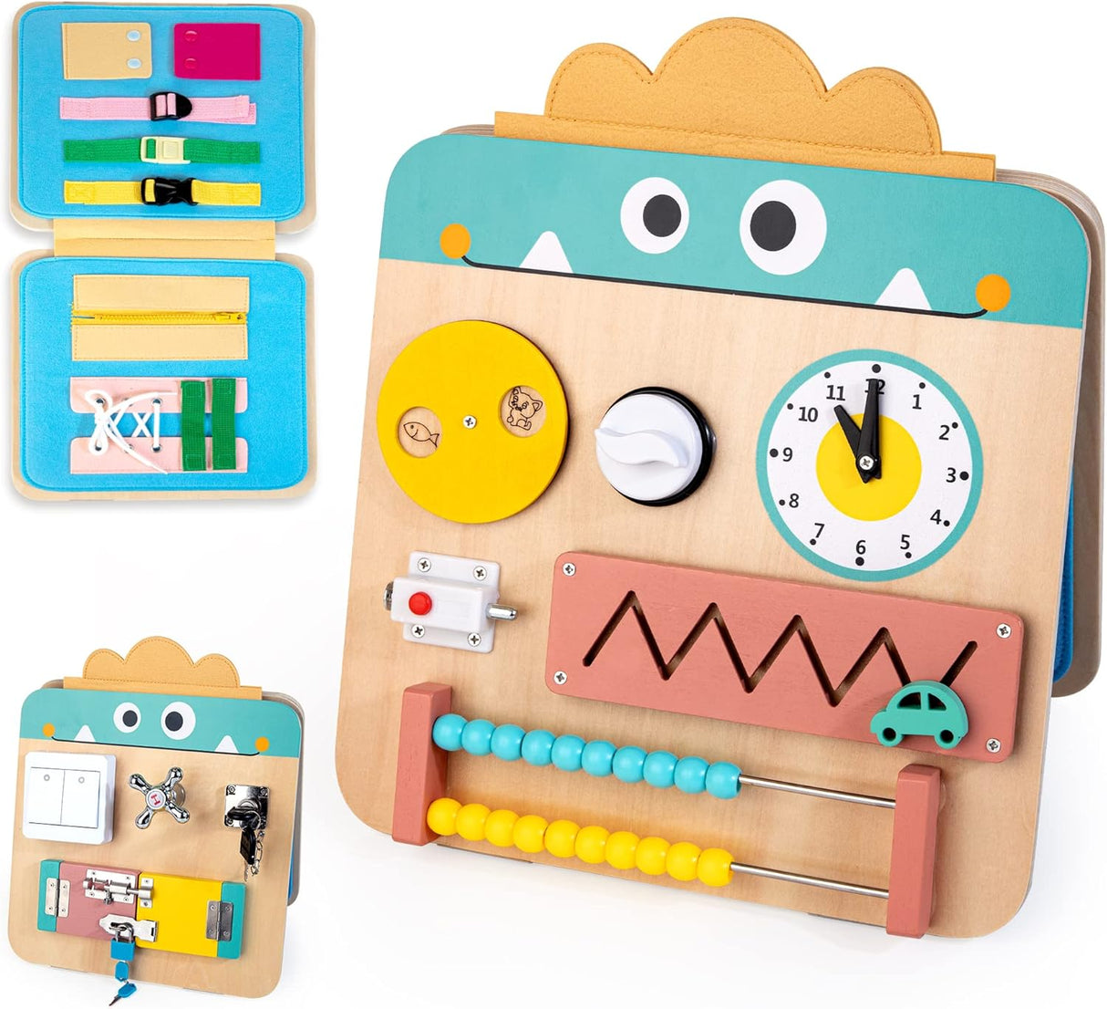 🧸 HELLOWOOD 17 in 1 Holz Busy Board – B-Ware!