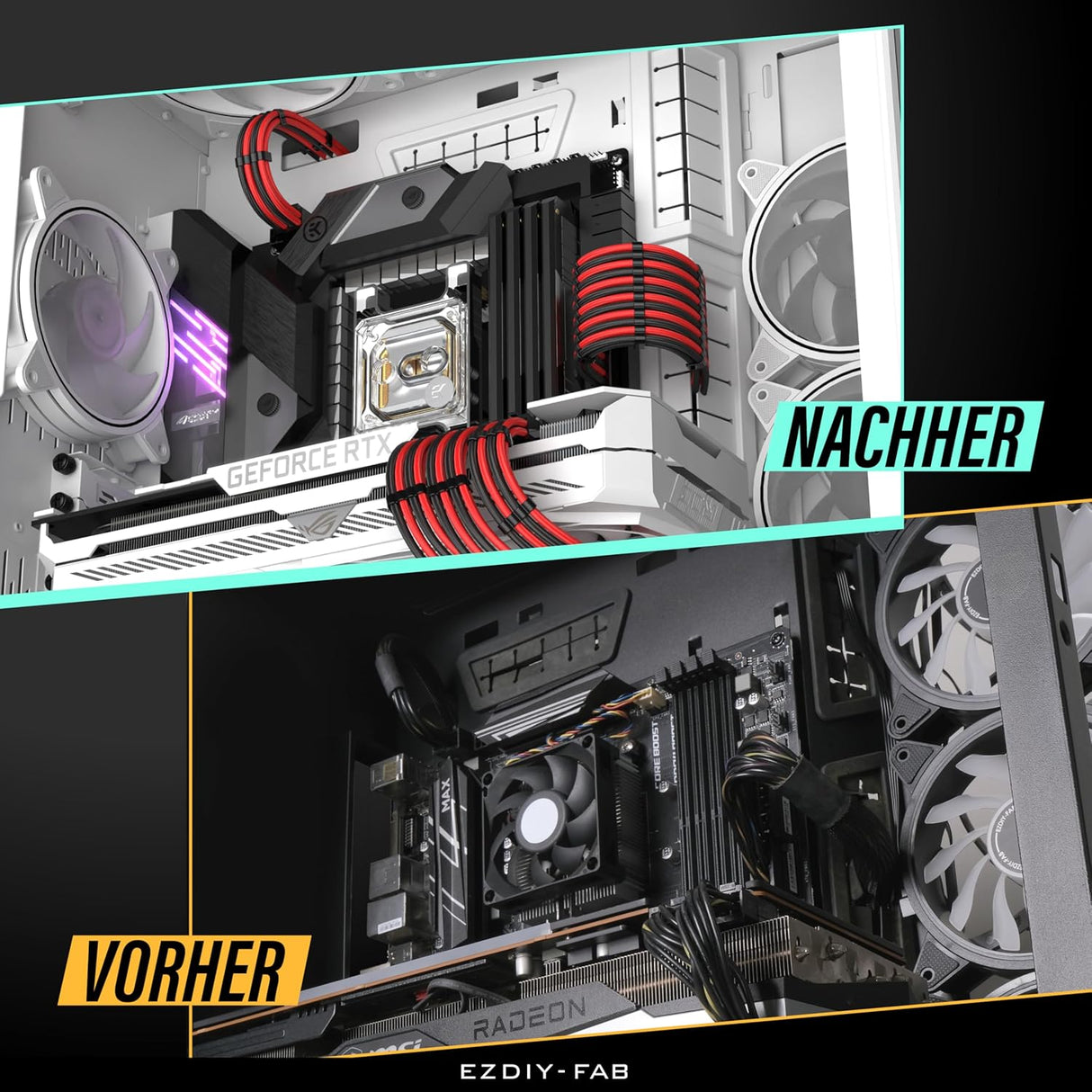 🔌 EZDIY-FAB PSU Kabelkit 300 mm – Schwarz/Rot