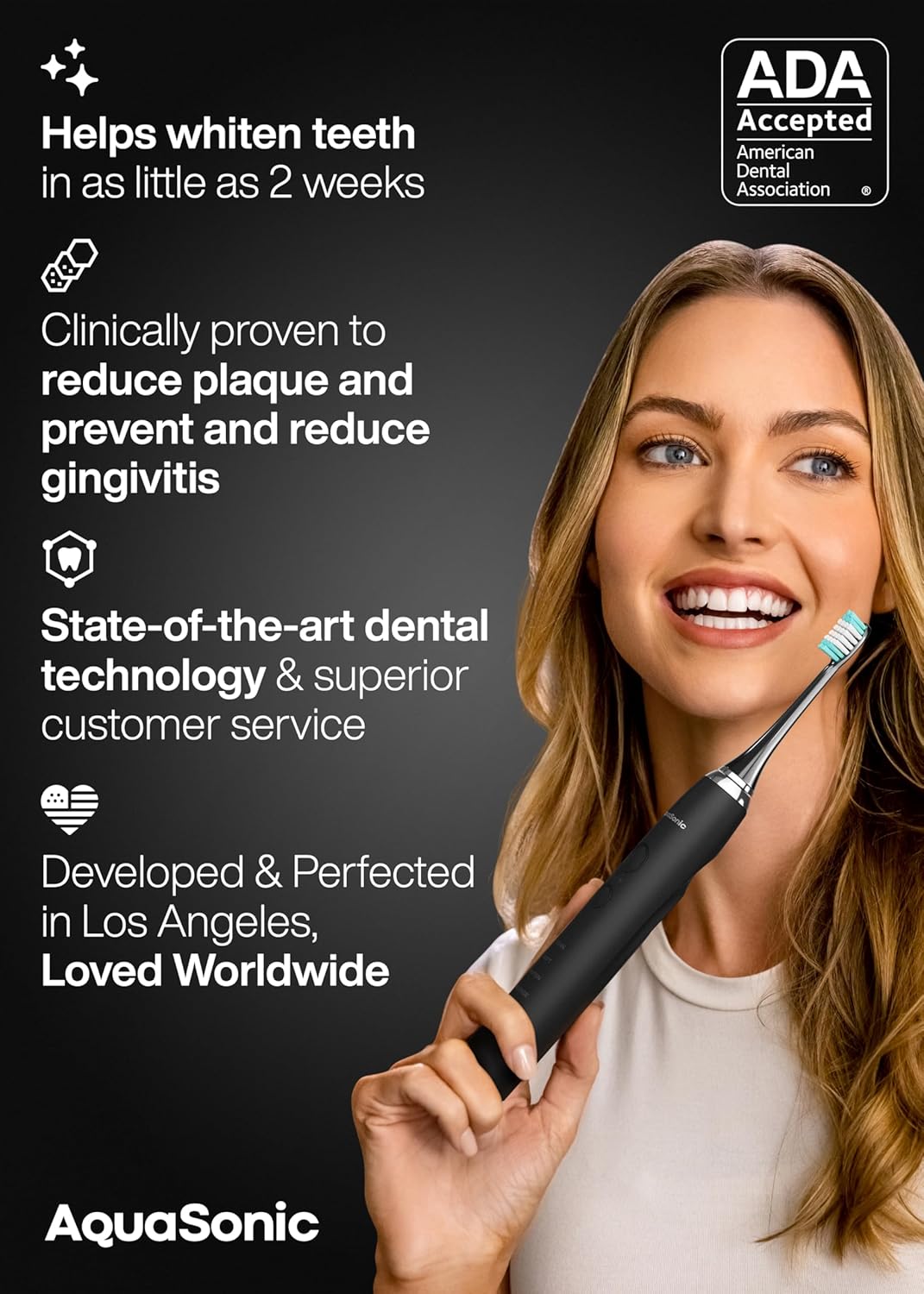 Aquasonic Black Series Ultra Whitening Toothbrush (B-Ware)