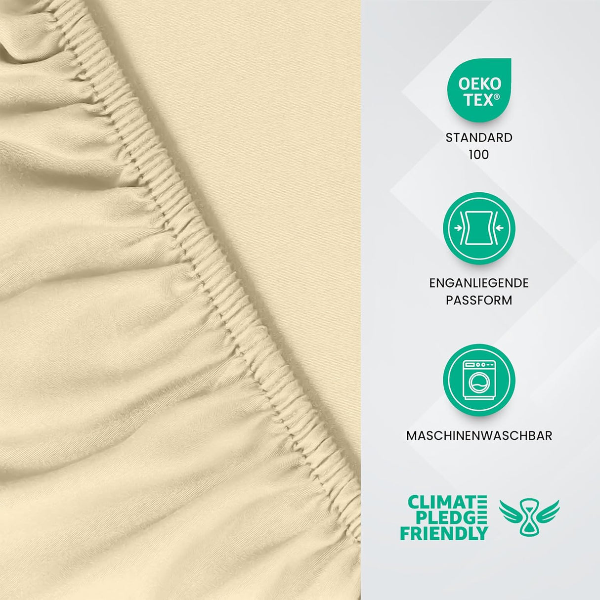 🛏️ Utopia Spannbettlaken 90x200cm Beige