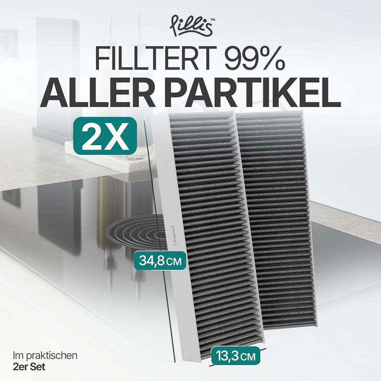 🌬️ Aktivkohlefilter Set 2x – kompatibel Bora Pure & X Pure antibakteriell - neu