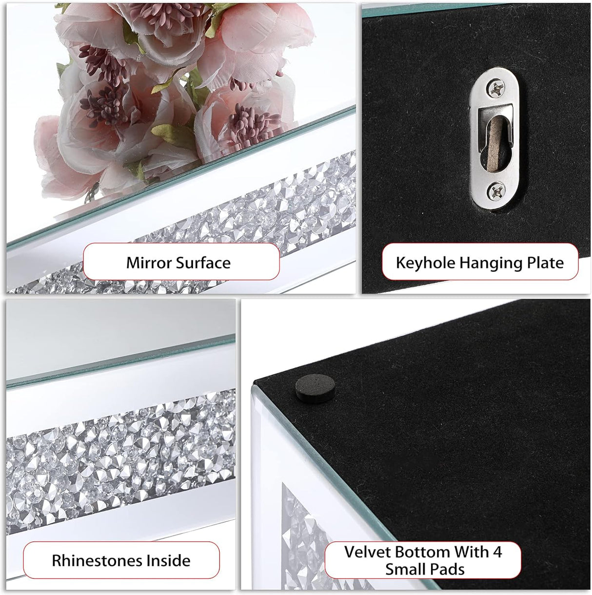 ✨ BTSKY Dekoratives Glasregal mit zerkleinerten Diamanten