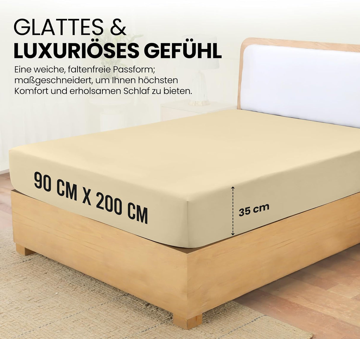 🛏️ Utopia Spannbettlaken 90x200cm Beige