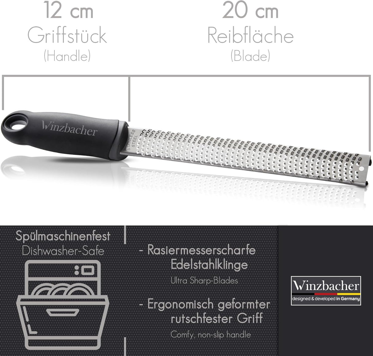 🌸 Winzbacher Premium Zester Reibe – Flower Purple (Lila) (B-Ware)