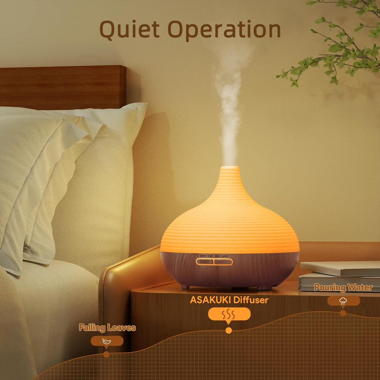 🌿 ASAKUKI Aroma Diffuser 300ml – B-Ware!