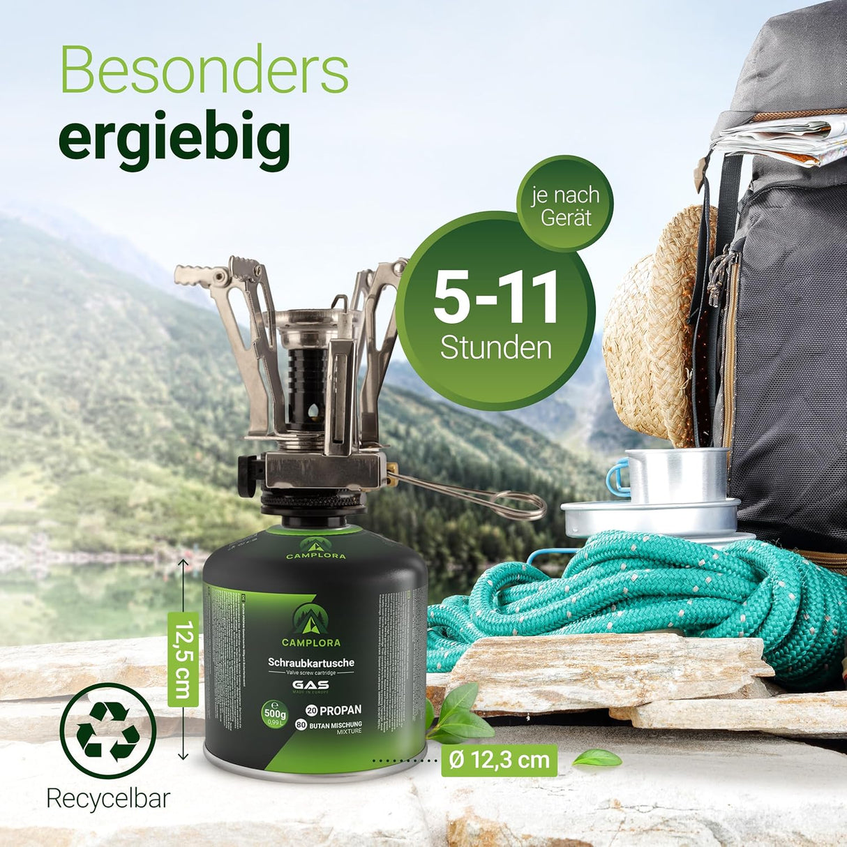 🔥 CAMPLORA 500g Gaskartusche