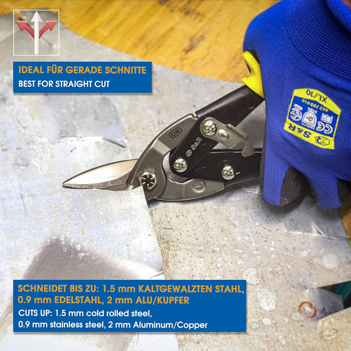 ✂️ S&R Blechschere Aviation, gerade 250 mm – B-Ware!