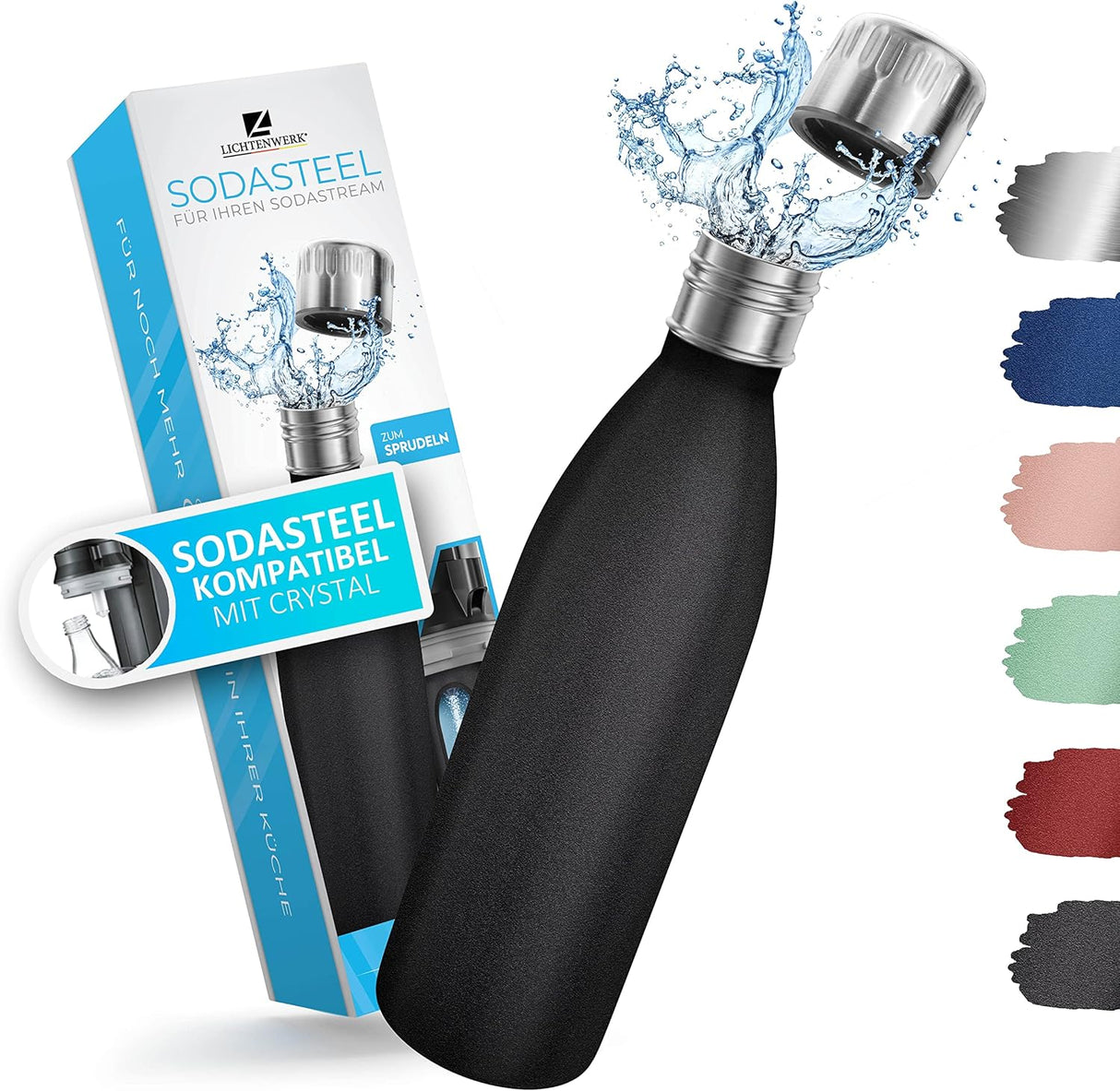 🧴 Lichtenwerk® Edelstahlflasche 0,6L