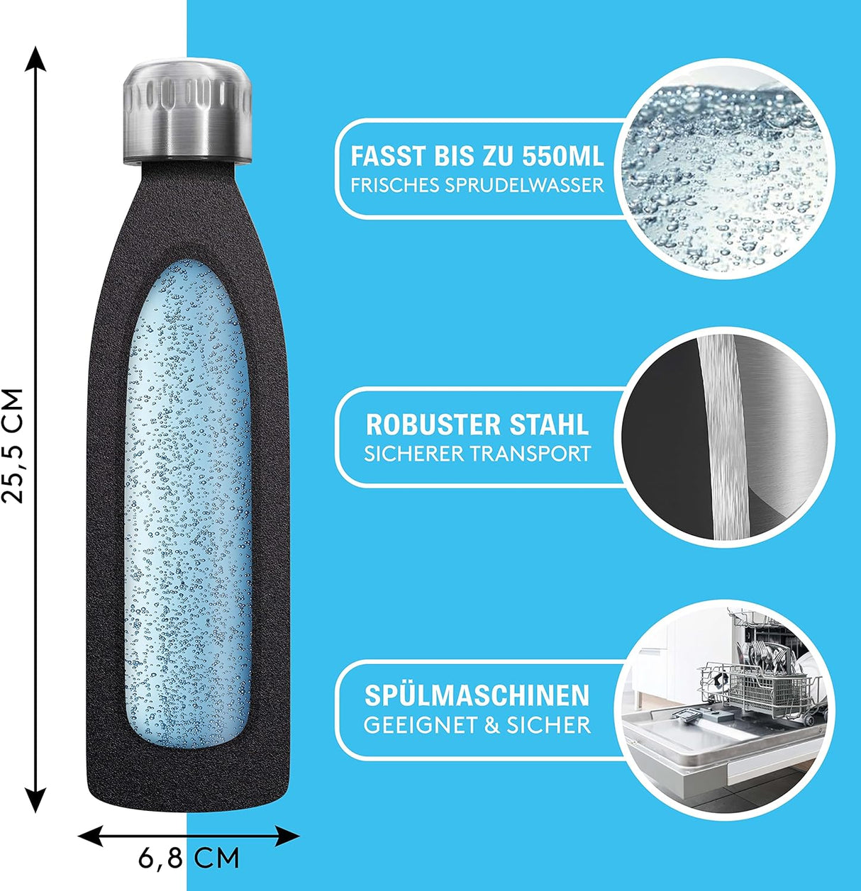 🧴 Lichtenwerk® Edelstahlflasche 0,6L