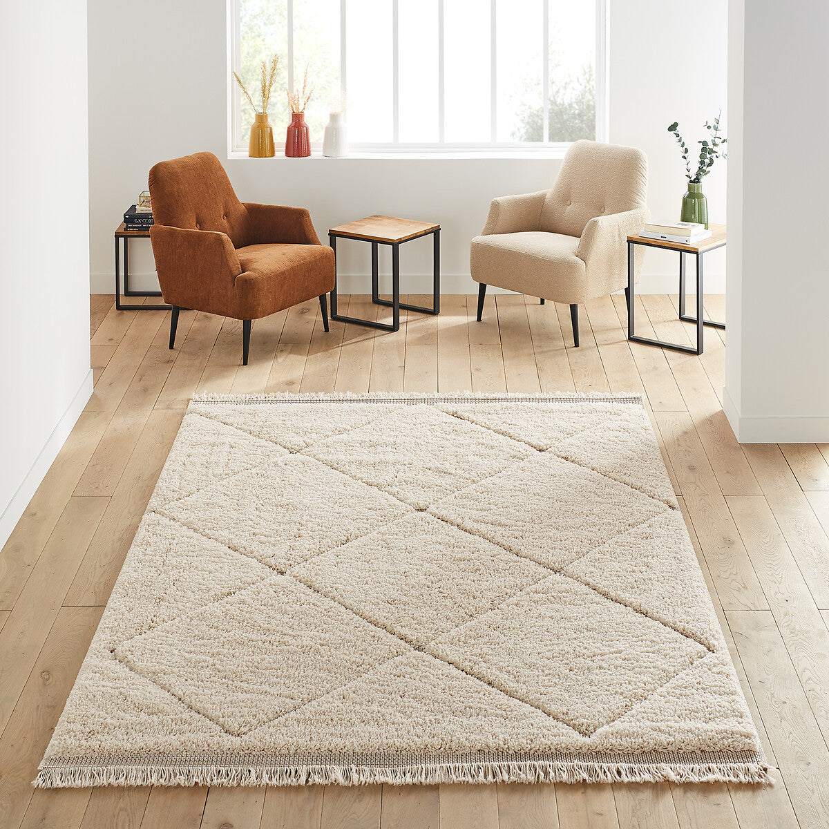 🌟 Teppich Cream/Alpaca beige – Berberstil, 160 x 230 cm (B-Ware)