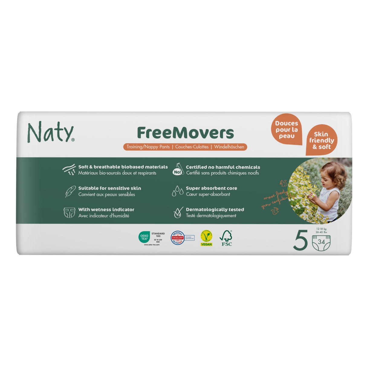 👶 Naty FreeMovers Pants Gr.5 – Baby Windeln bequem & auslaufsicher - neu