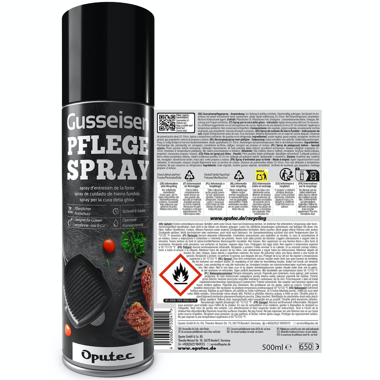 🥘 Oputec Gusseisen-Pflegespray 500ml