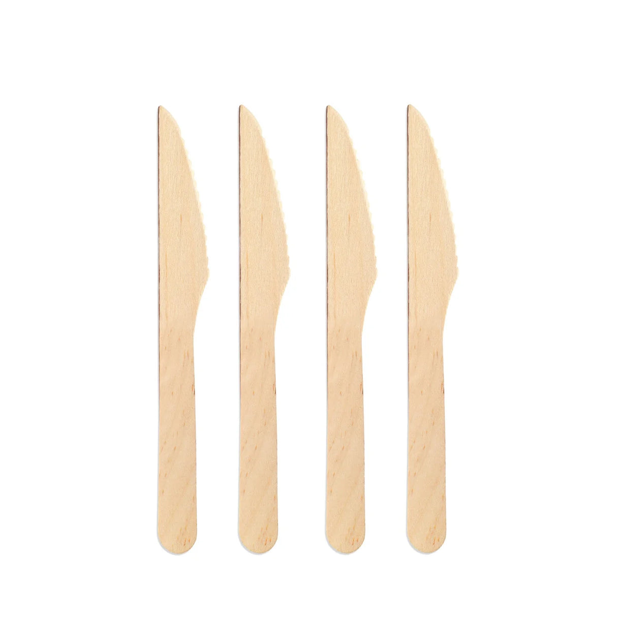 🍴 Wisefood 100 Stück Holz Einwegmesser 16 cm – B-Ware!