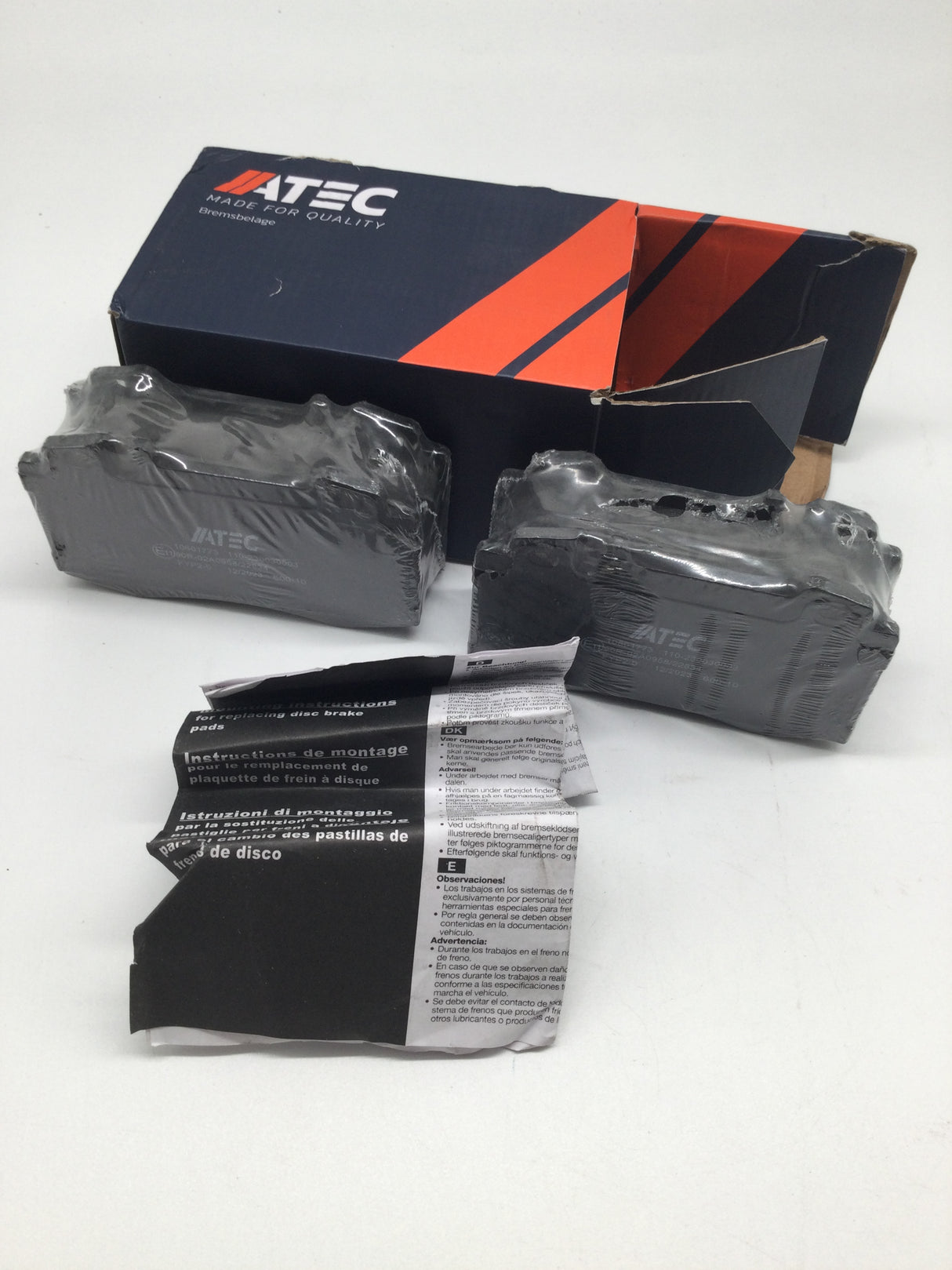 🌟 ATEC Germany Bremsbelagsatz Hinterachse – 4 Stück (B-Ware)