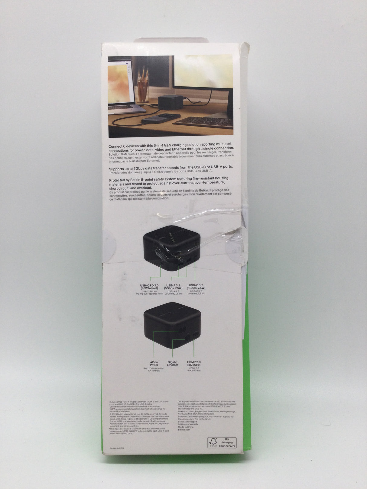 🔌 Belkin 6-in-1 USB-C GaN-Docking-Station 130W – B-Ware!