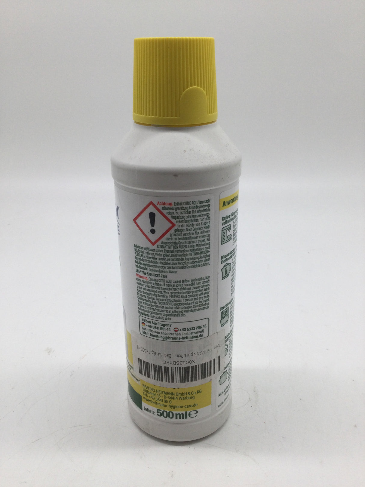 🧴 Heitmann pure Reine Citronensäure 500ml