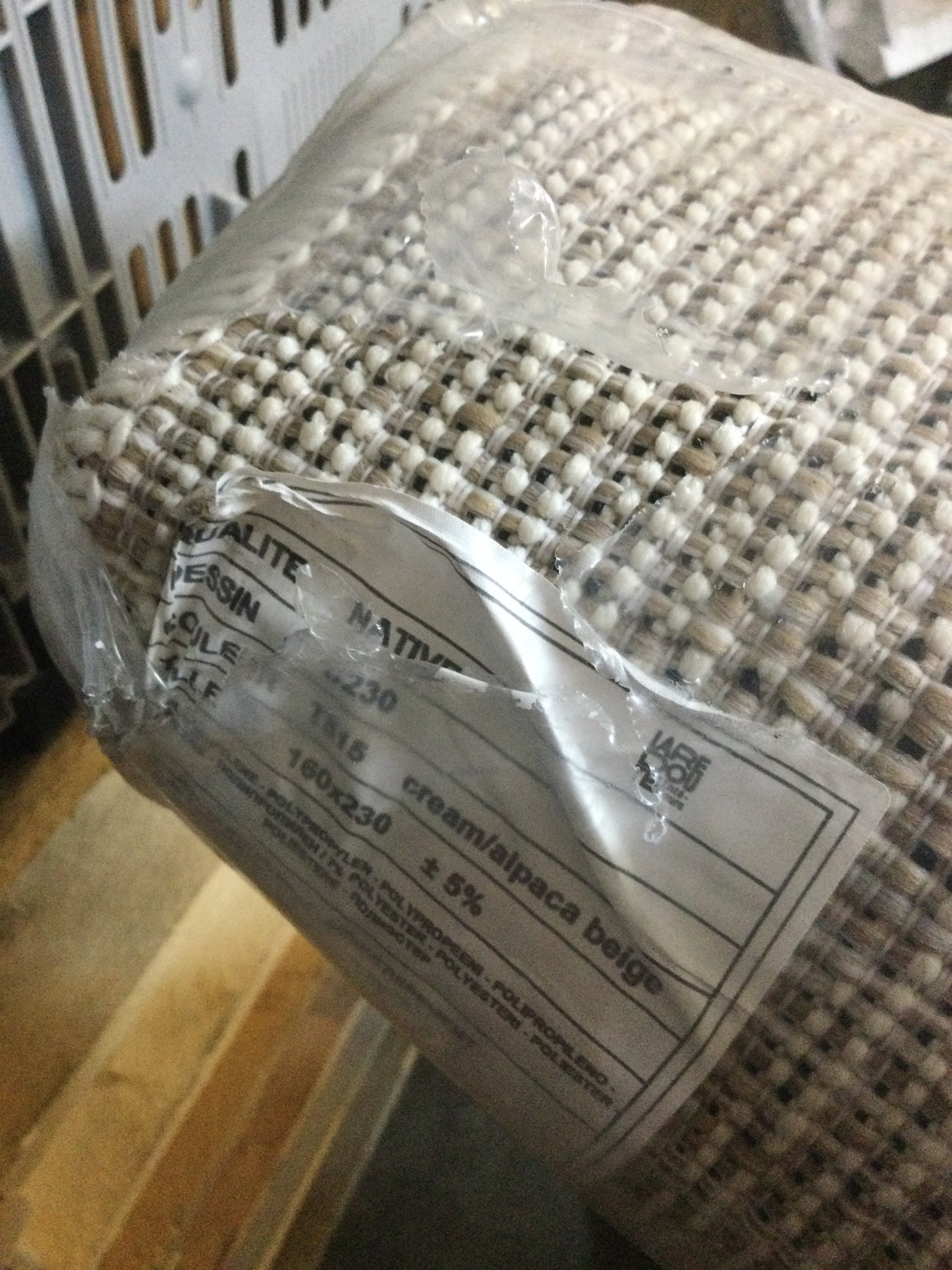 🌟 Teppich Cream/Alpaca beige – Berberstil, 160 x 230 cm (B-Ware)