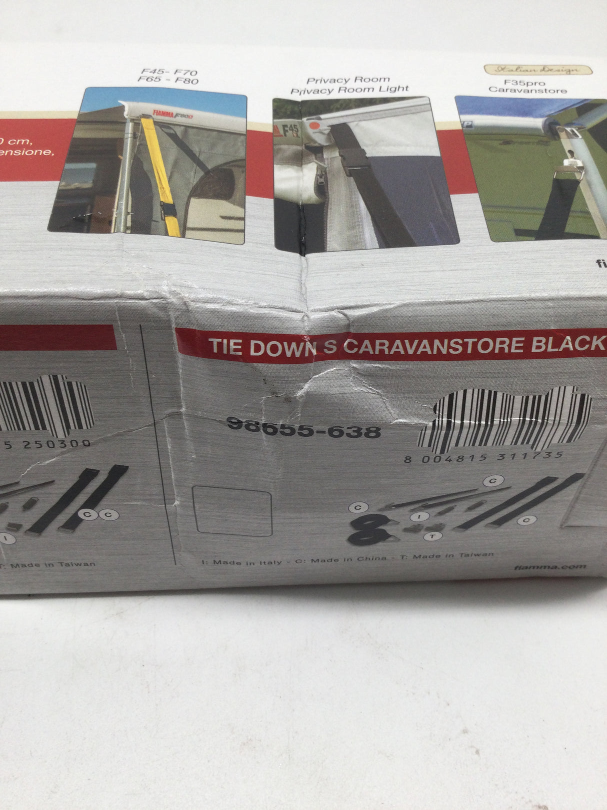 🌟 Fiamma Tie Down S Ankerbänder – Schwarz – B-Ware