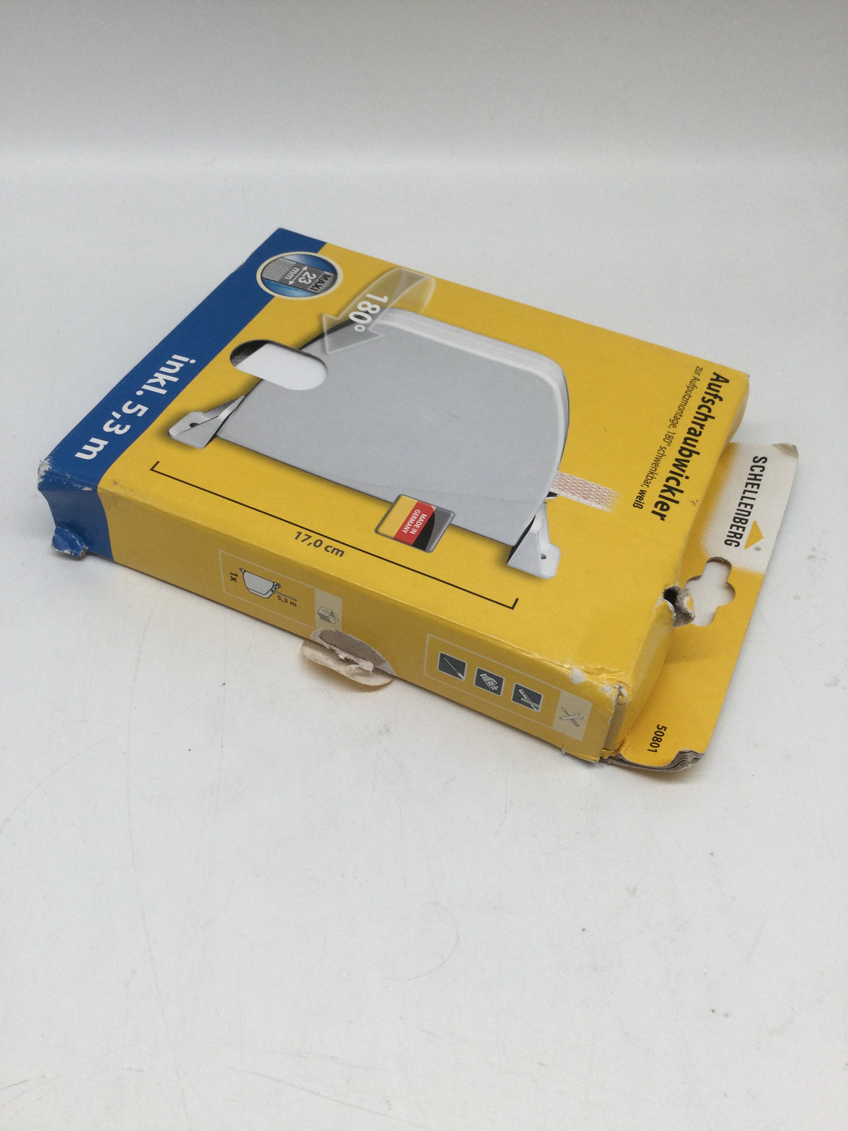 🌟 Schellenberg 50801 Aufschraubwickler Maxi 23mm – Schwenkbar, 5,3m Gurtband, Weiß (B-Ware)