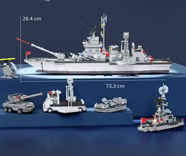 🚢 6-in-1 Marine Kriegswagen & Schiff Modell – B-Ware!