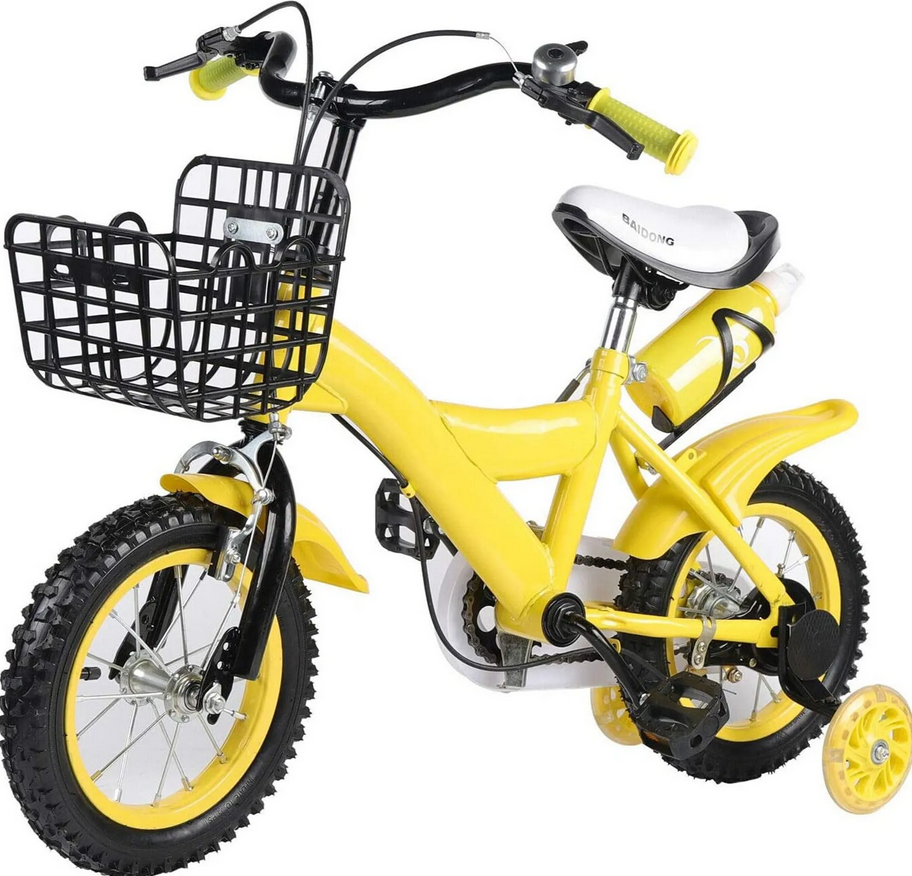 🚲 Kinderfahrrad 12 Zoll Gelb Unisex & leicht