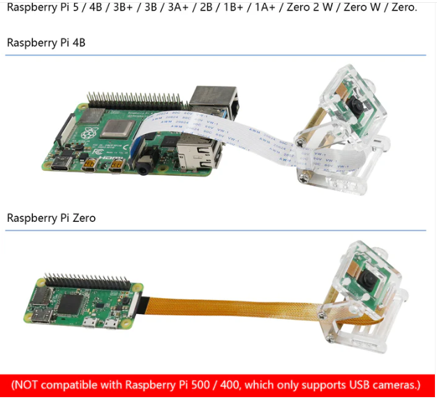 Freenove Kamera 5MP / 8MP für Raspberry Pi 5, 4B, 3B+, A+, Zero 2 W, Jetson Nano