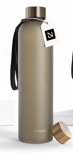 🥤 LARS NYSØM – Edelstahl Trinkflasche 1,5 Liter (Taupe Brown Gold) - NEU