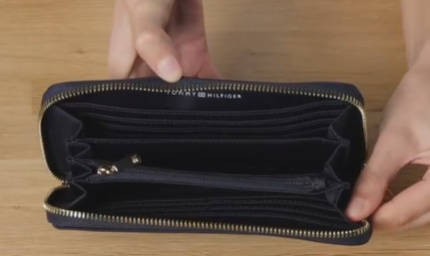 👛 Tommy Hilfiger Damen Geldbörse – Recyceltes Nylon | BLAU - NEU