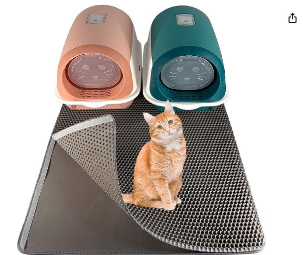 🐾 Katzenklo Matte 90×76 cm – Grau, große Katzenstreumatte, neu