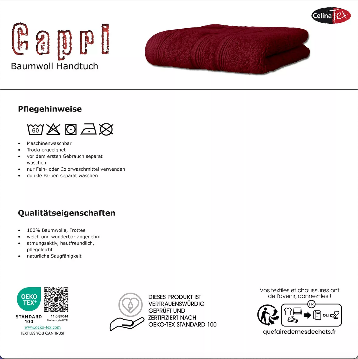 🛁 CelinaTex CAPRI Handtuch-Set - B-Ware!