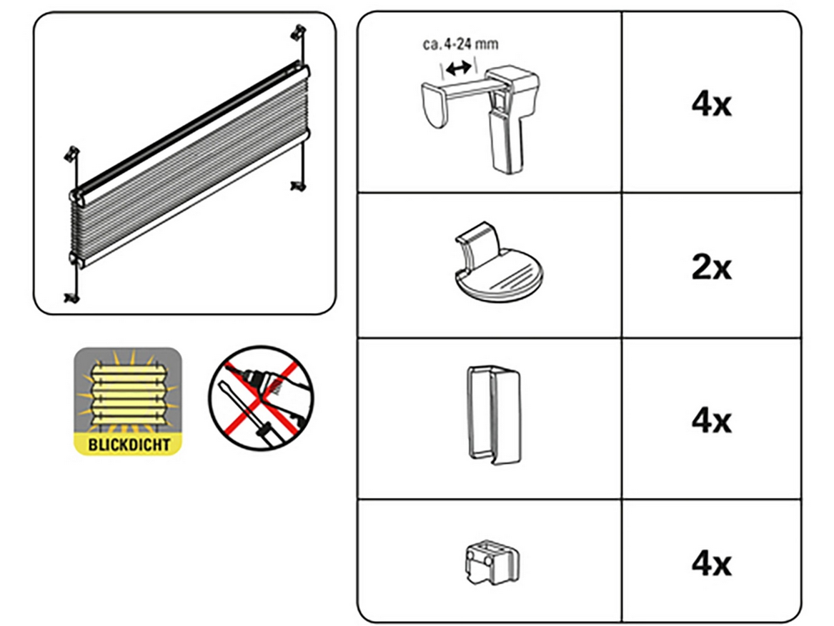 🪟 Gardinia Plissee 60×130 cm „Bella Blätter“ – B-Ware!