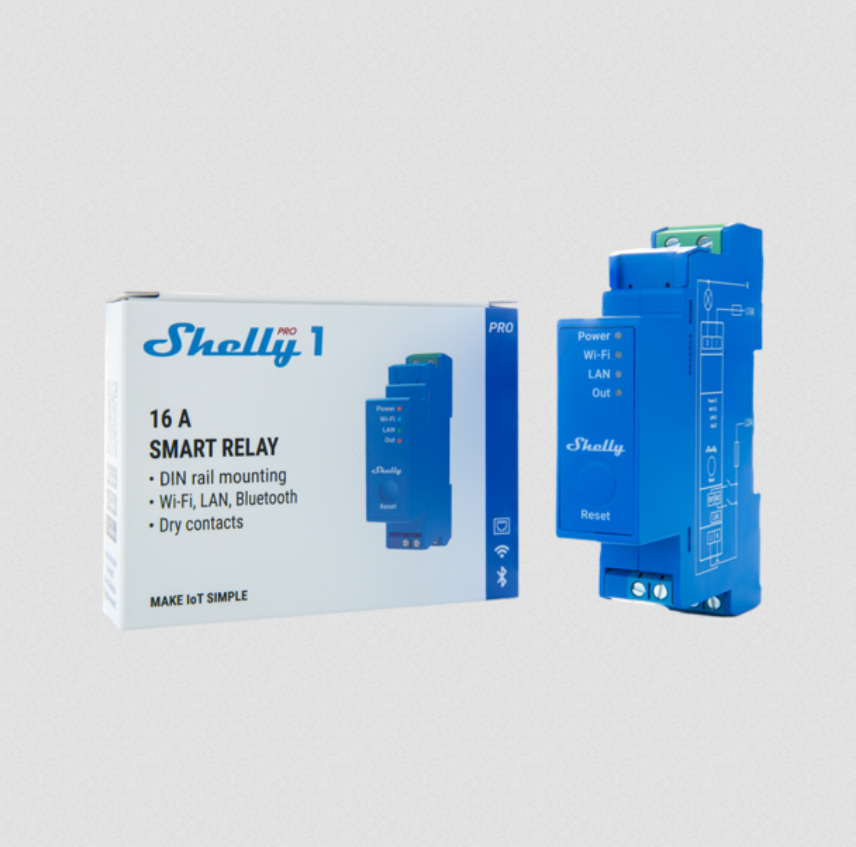 Shelly Pro 1 – professionelles 1-Phasen-Relais mit 16 A Schaltleistung