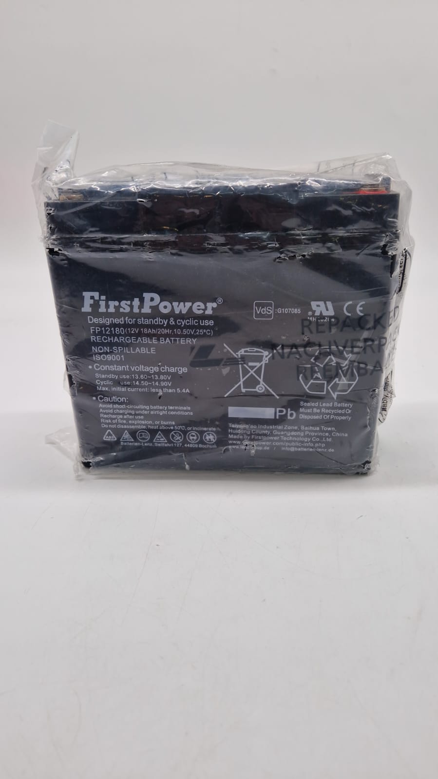 🔋 FirstPower Blei-Gel Akku 12V 18Ah – Ersatz für APC RBC55 - B-Ware