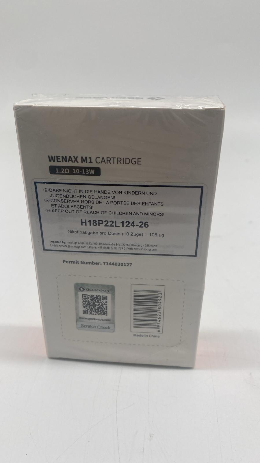 💨 GeekVape Wenax M1 Pods 1,2 Ohm – 2 ml, Leerpods, 4er Pack