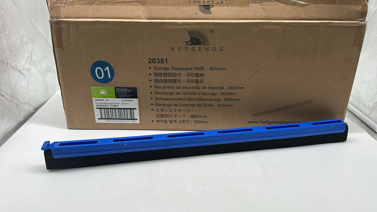🧽 Hedgehog Sponge Squeegee Refill 600 mm – Blau, neu