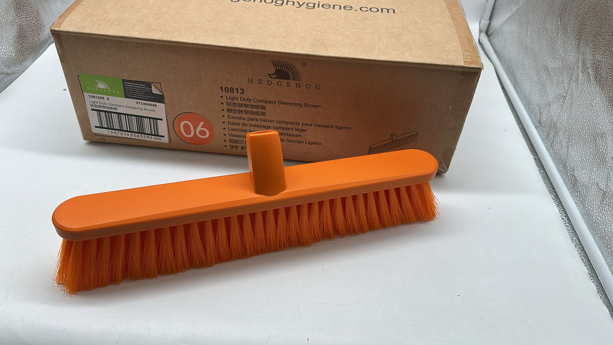 🧹 Hedgehog Light Duty Compact Besen – Orange, neu