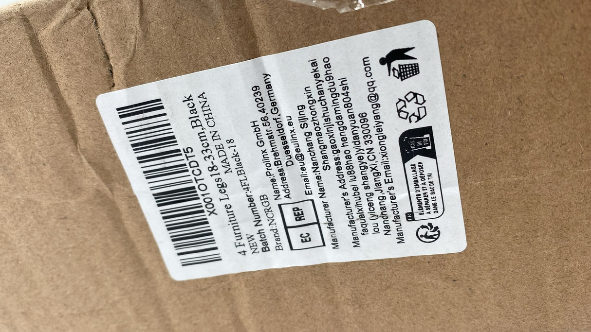 4 Stück Möbelfüße, 18-33cm Verstellbare Möbelfüße, Schwarz Metallfüße, Tischbeine mit Schrauben, Möbelbeine&Schrankfüße für Couchtische,Schränke, Sofa,Nachttisch,TV-Schränke, Schubladen