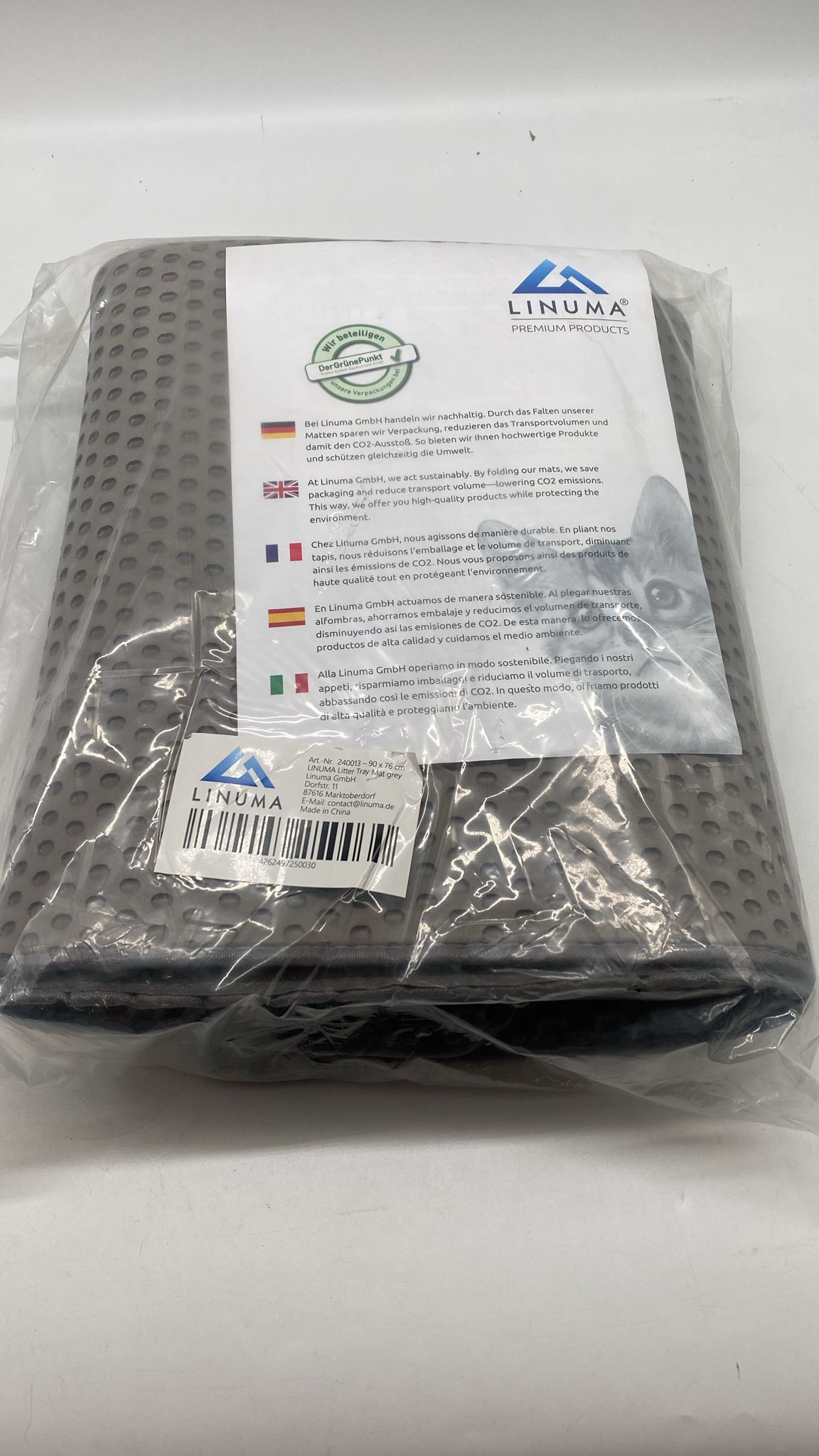 🐾 Katzenklo Matte 90×76 cm – Grau, große Katzenstreumatte, neu