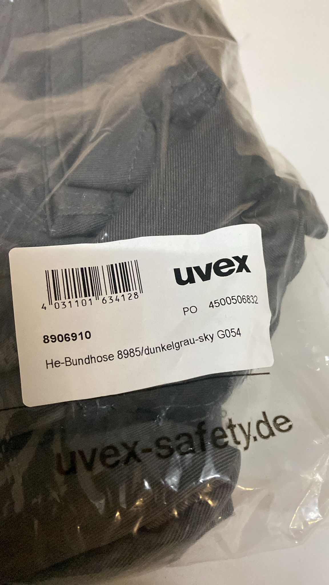 👖 Uvex Arbeitshose Tune-up 160582 Gr.54 – Bundhose grau robust - B-Ware