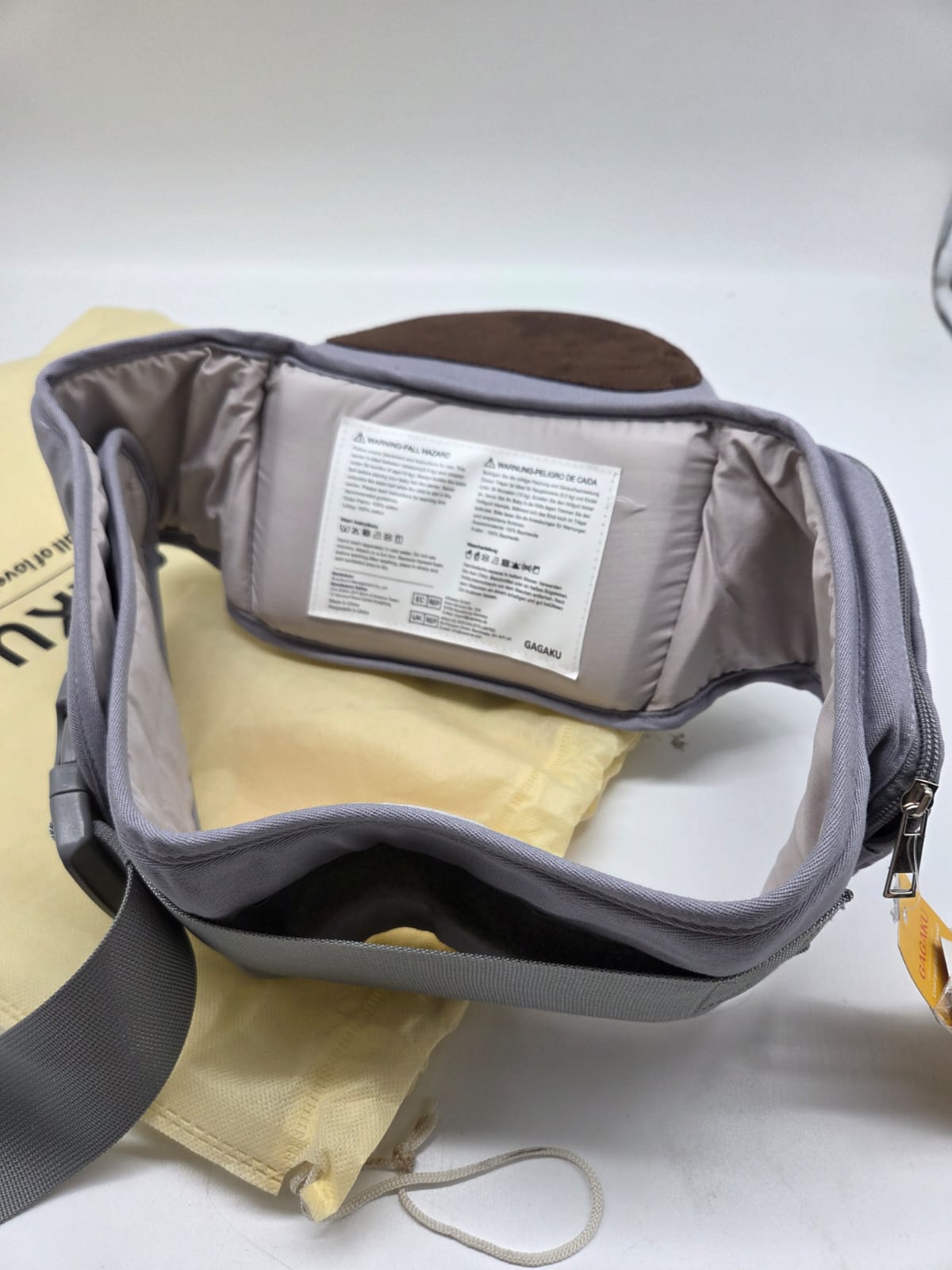 👶 GAGAKU Baby Hüftsitz Grau-Lavendel – B-Ware!