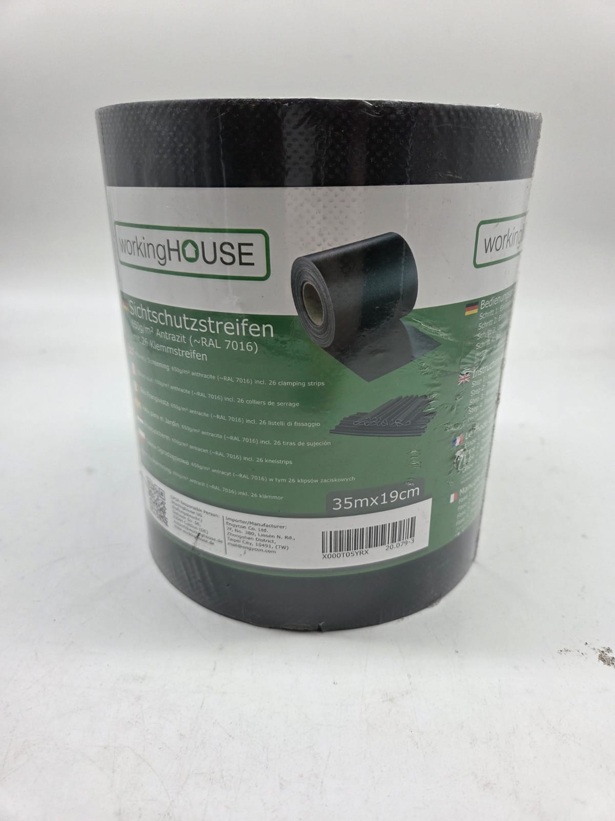 🛡️ workingHOUSE PVC Sichtschutzstreifen 35 m – Anthrazit