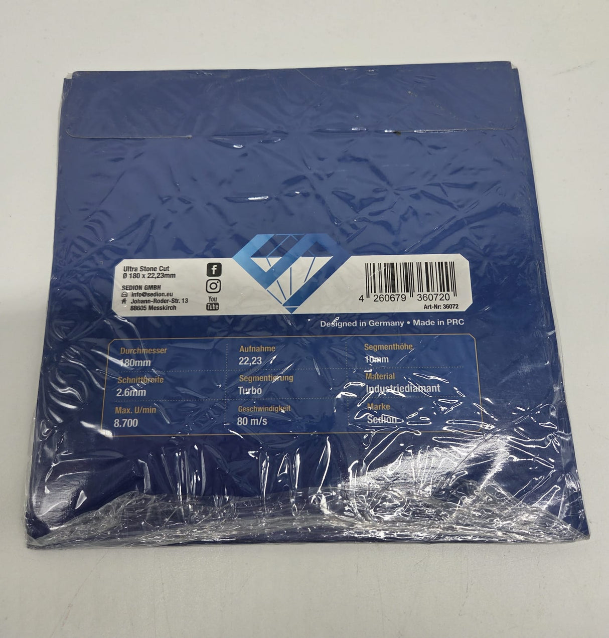 🪓 SEDION® Diamanttrennscheibe 180 mm