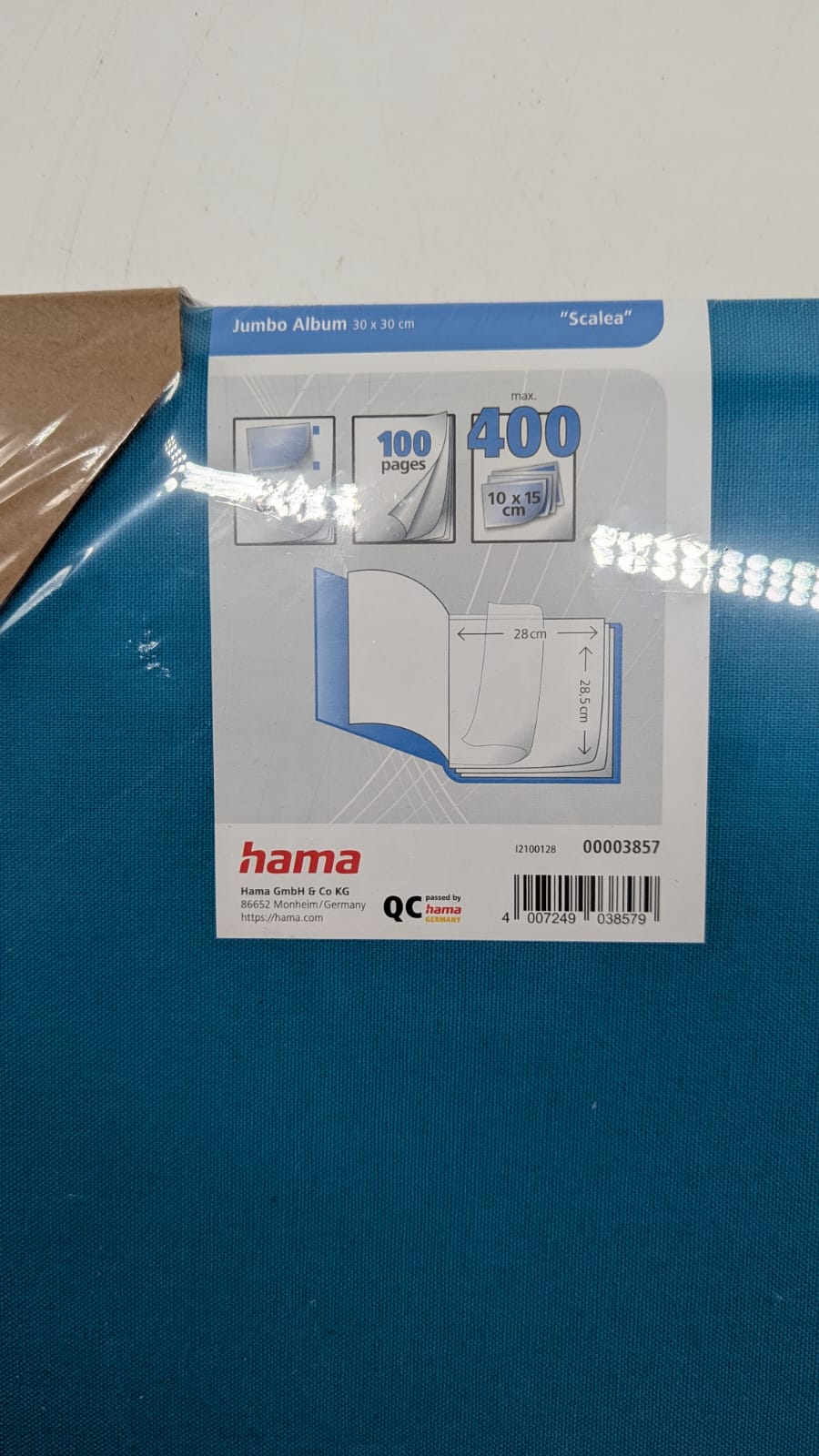 📸 Hama Fotoalbum 30×30 cm – Stoffeinband Leinen, Türkis - B-Ware