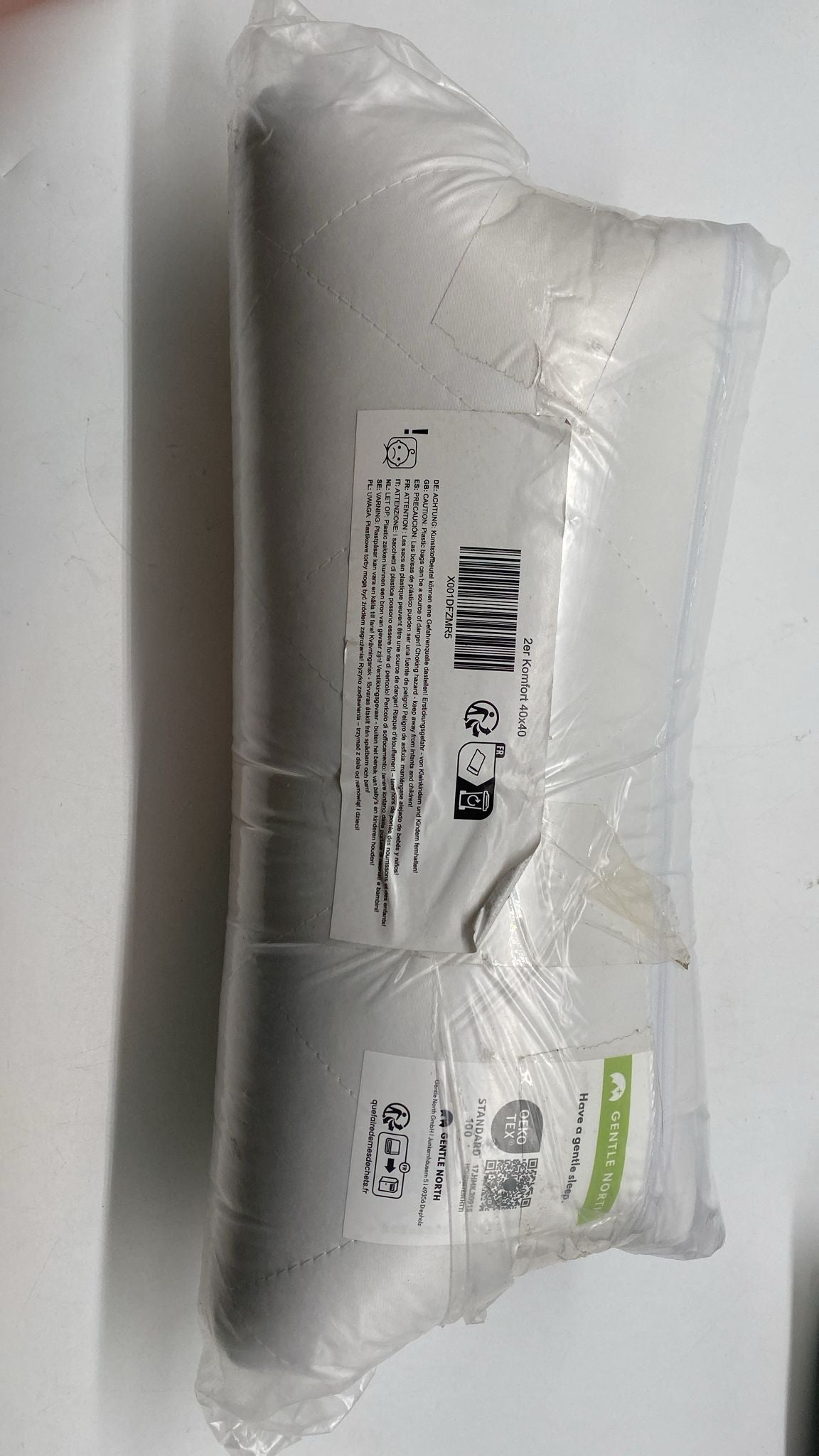 🛏️ Gentle North Kopfkissen 40×40 cm – 2er Set, Polyester, waschbar, neu