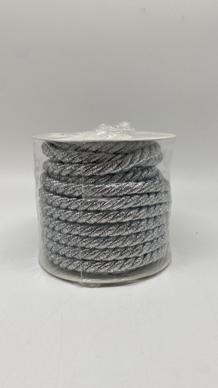 🧵 Kordel Silber 10 mm – 10 m Bastelkordel mit Glanzeffekt für Deko & DIY - neu
