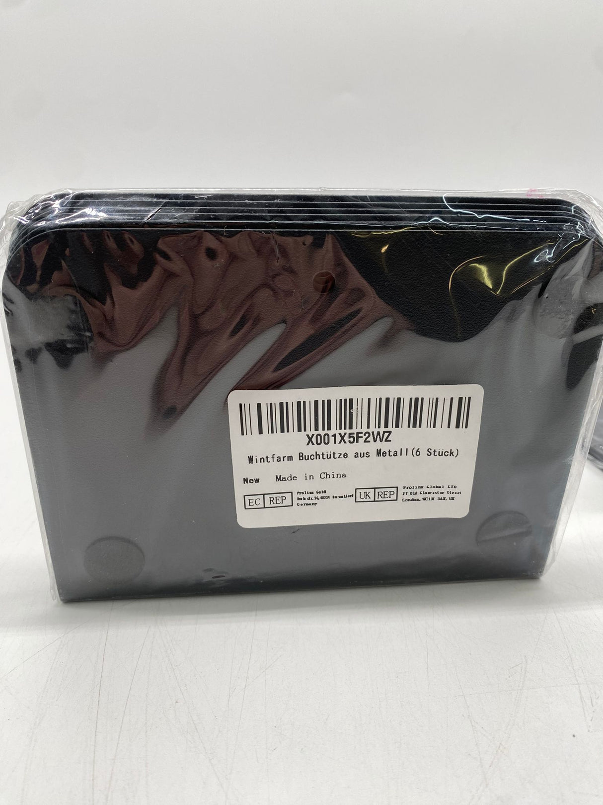 📚 Wintfarm Buchstützen 6er-Set – Metall, Schwarz - B-Ware