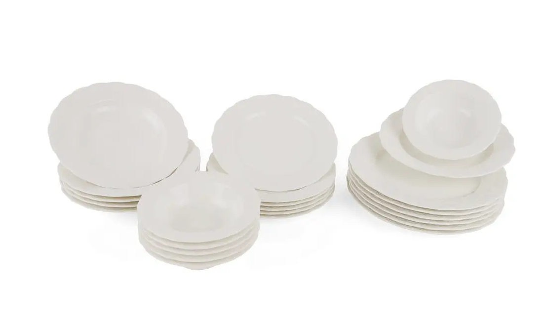🌟 Kutahya Porselen Speiseteller-Set Hermia (24-teilig)