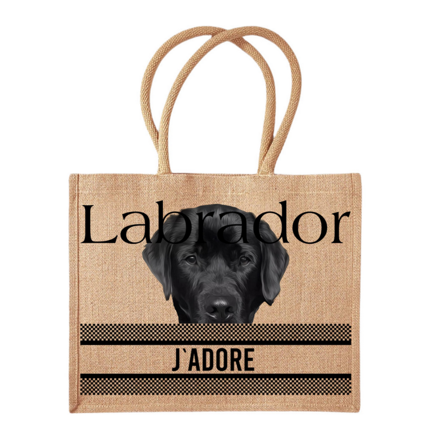 👜 COCO + LOUIS Jute Shopper „Labrador schwarz“