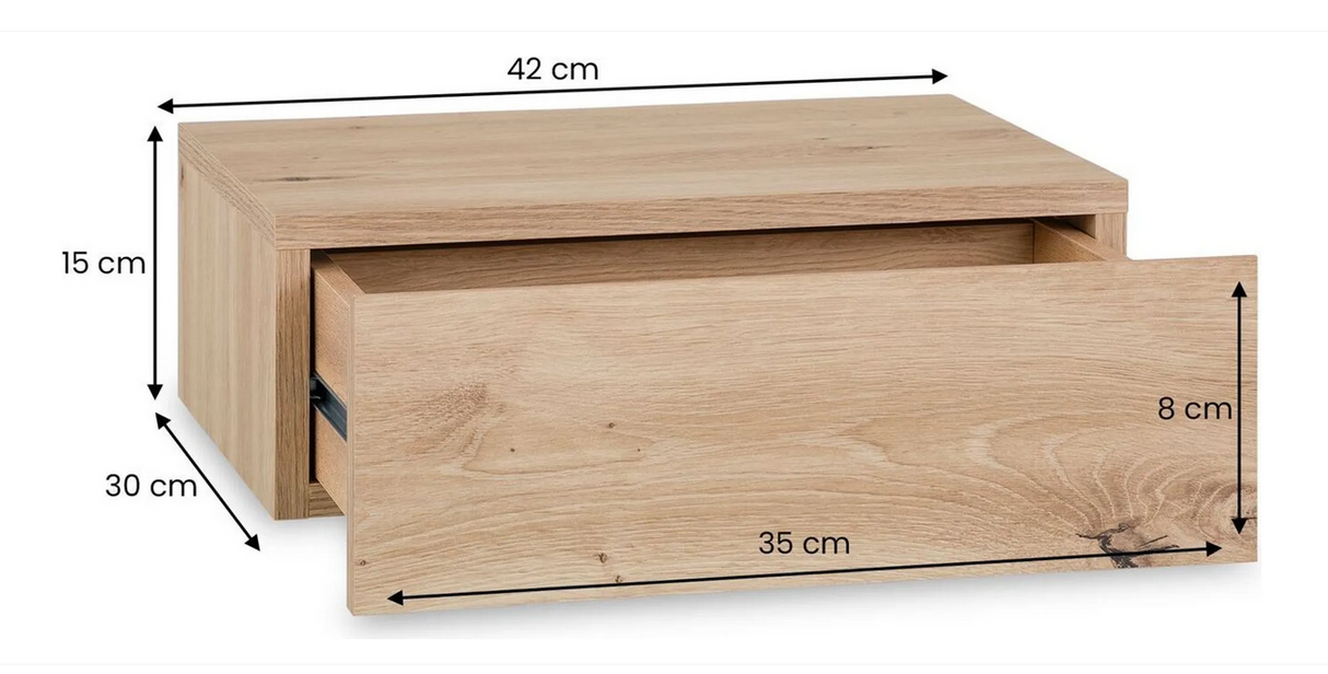 🛏️ Hängender Nachttisch Anne – Asteiche – B-Ware