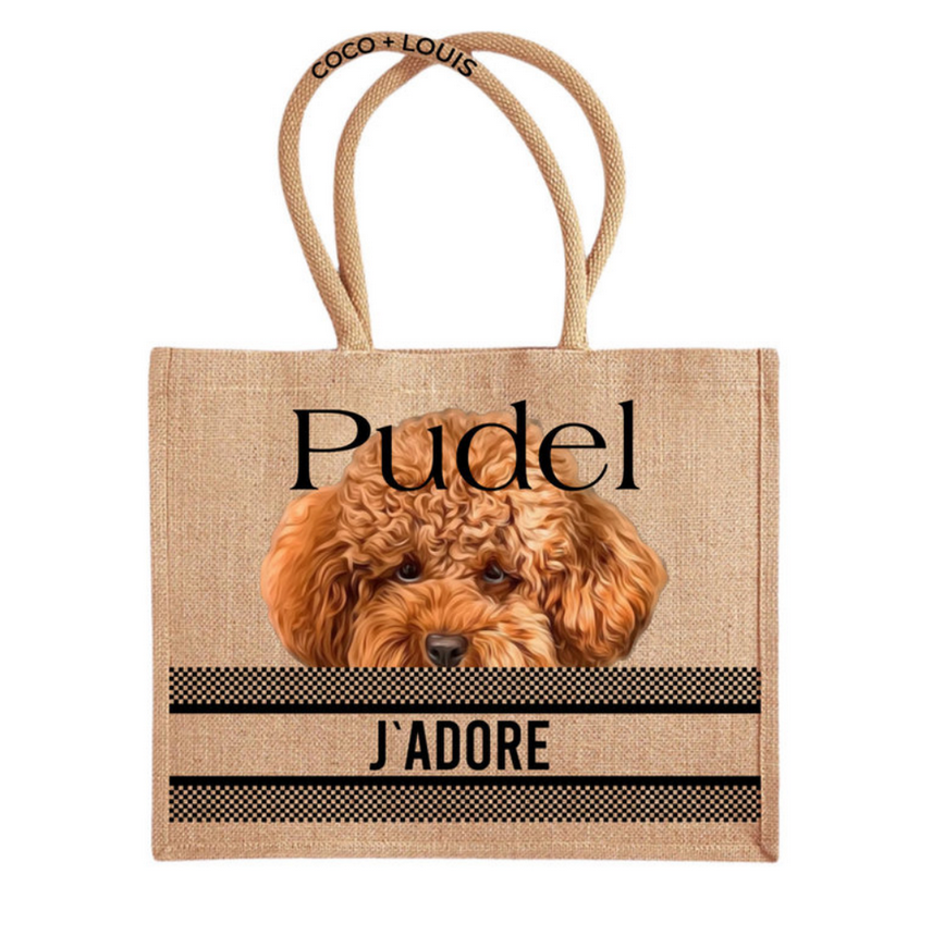 👜 COCO + LOUIS Jute Shopper „Pudel braun“